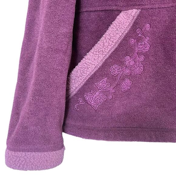 Rare Vintage Patagonia Synchilla Purple Floral Embroidery Full Zip Sherpa Jacket - Picture 5 of 12